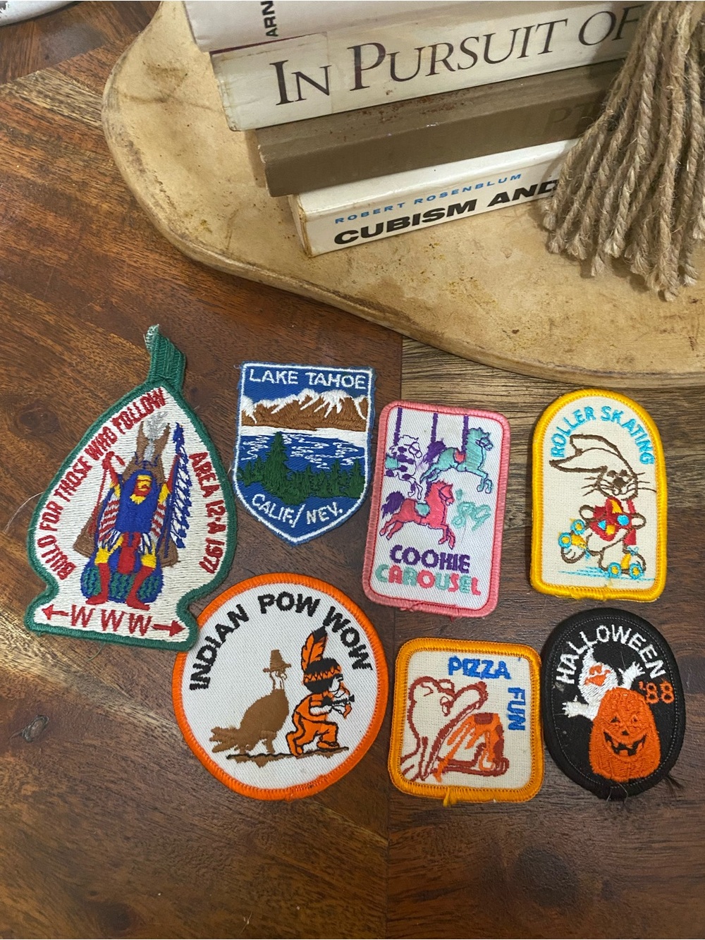 Vintage Multicolor Embroidered Patch Set -